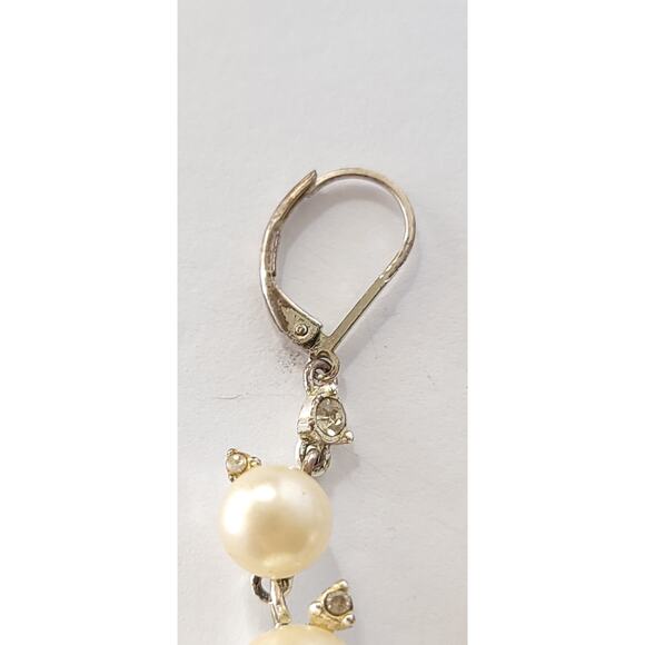 Vintage Dangling Faux Pearl Earrings - Picture 4 of 10